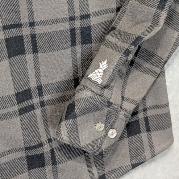 NWT Chubbies The Iron Curtain Plaid Flannel Overshirt Mens M Gray Black - Picture 10 of 12